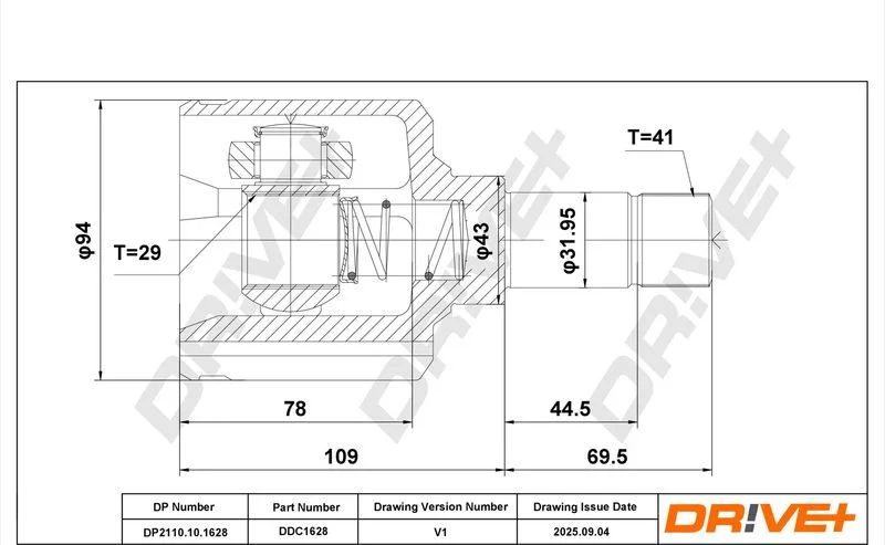 Joint Kit, drive shaft Dr!ve+ DP2110.10.1628