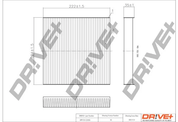 Filter, cabin air Dr!ve+ DP1110.12.0026