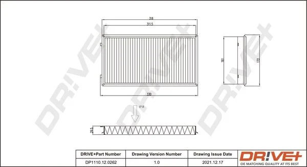 Filter, cabin air Dr!ve+ DP1110.12.0262