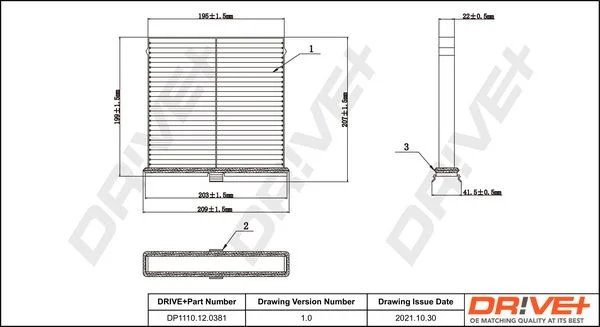 Filter, cabin air Dr!ve+ DP1110.12.0381