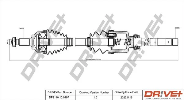 Drive Shaft Dr!ve+ DP2110.10.0197