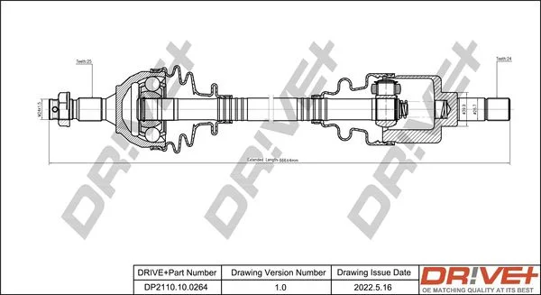 Drive Shaft Dr!ve+ DP2110.10.0264