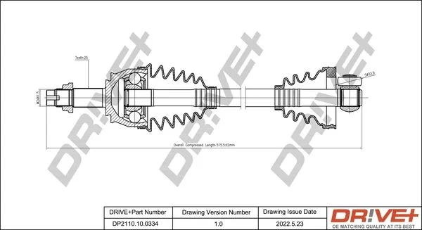 Drive Shaft Dr!ve+ DP2110.10.0334