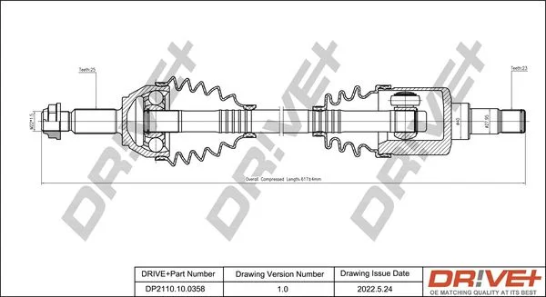 Drive Shaft Dr!ve+ DP2110.10.0358