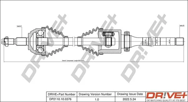 Drive Shaft Dr!ve+ DP2110.10.0376