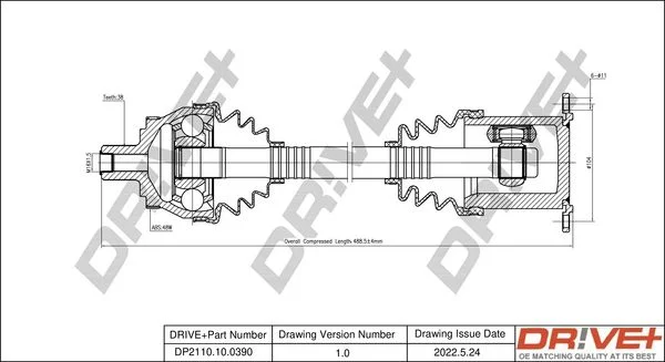 Drive Shaft Dr!ve+ DP2110.10.0390