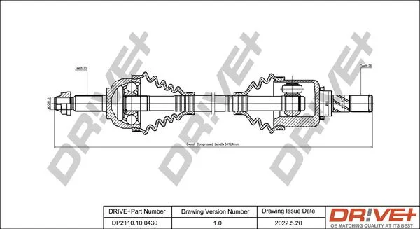 Drive Shaft Dr!ve+ DP2110.10.0430
