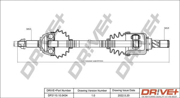 Drive Shaft Dr!ve+ DP2110.10.0434