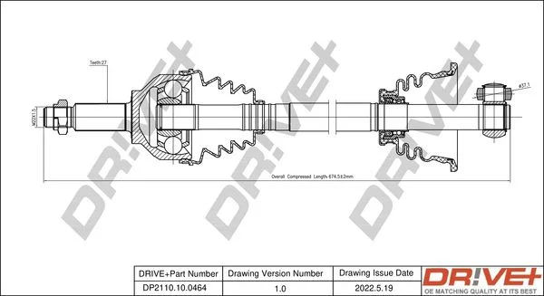 Drive Shaft Dr!ve+ DP2110.10.0464