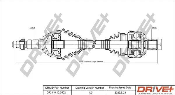 Drive Shaft Dr!ve+ DP2110.10.0502