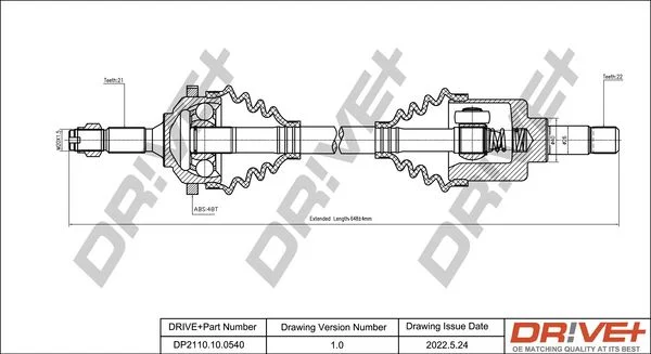 Drive Shaft Dr!ve+ DP2110.10.0540