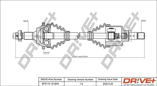 Drive Shaft Dr!ve+ DP2110.10.0544