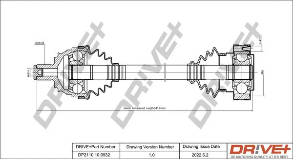 Drive Shaft Dr!ve+ DP2110.10.0932