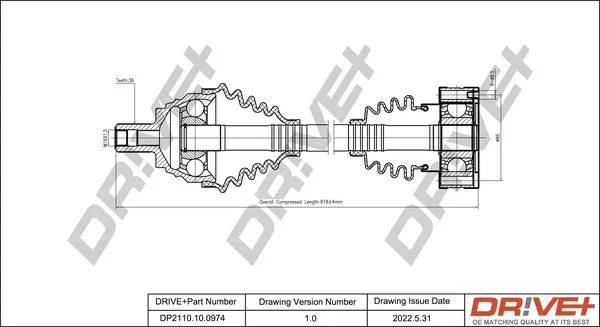 Drive Shaft Dr!ve+ DP2110.10.0974
