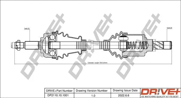 Drive Shaft Dr!ve+ DP2110.10.1001