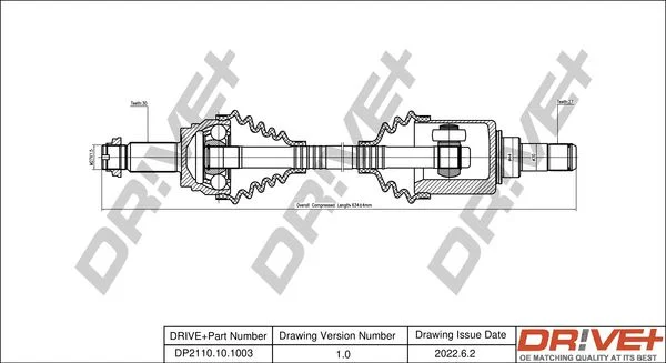 Drive Shaft Dr!ve+ DP2110.10.1003