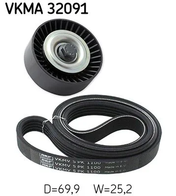Komplet jermenov z rebri V SKF VKMA 32091