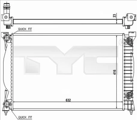 Hladilnik, hlajenje motorja TYC 702-0014-R