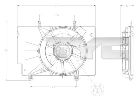 Ventilator, hlajenje motorja TYC 810-0042
