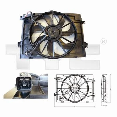 Ventilator, hlajenje motorja TYC 817-0001