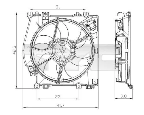 Ventilator, hlajenje motorja TYC 828-0001