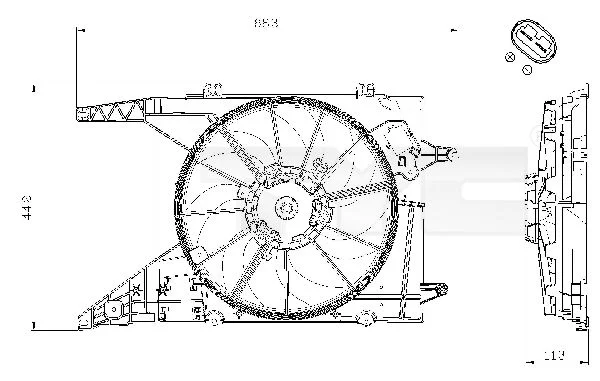 Ventilator, hlajenje motorja TYC 828-0002