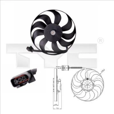 Ventilator, hlajenje motorja TYC 837-0006