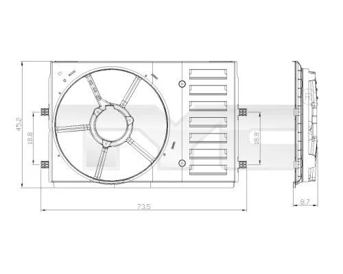 Support, radiator fan TYC 837-0035-1