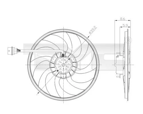 Ventilator, hlajenje motorja TYC 837-0037