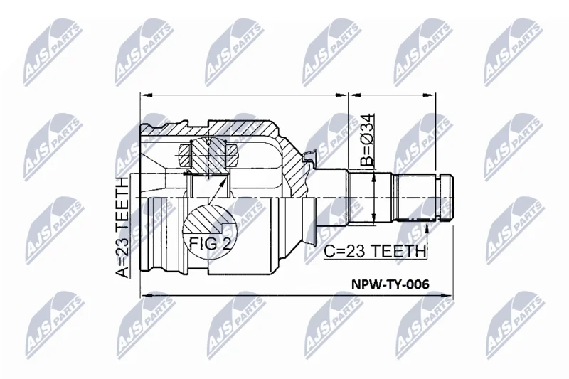 Komplet sklepov, pogonska gred NTY NPW-TY-006