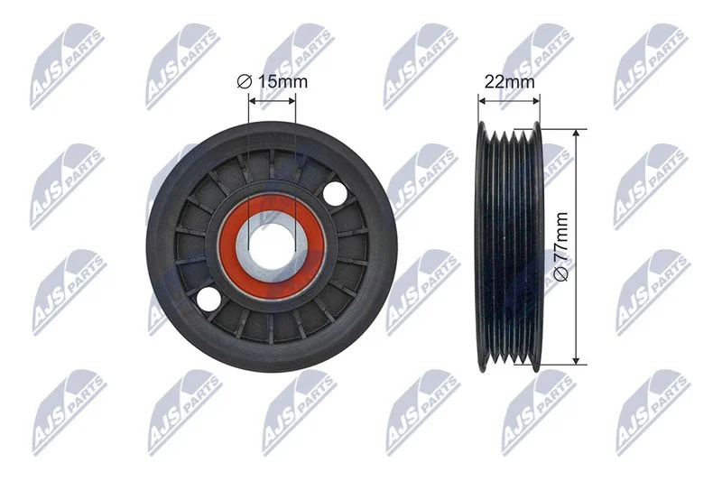 Tensioner Pulley, V-ribbed belt NTY RNK-AU-077
