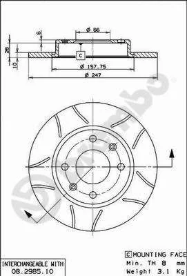 Zavorni disk BREMBO 08.2985.75