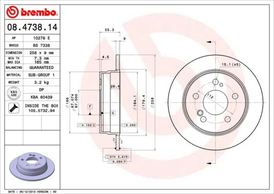Brake Disc BREMBO 08.4738.14