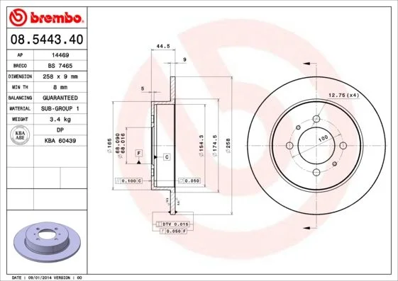 Brake Disc BREMBO 08.5443.40