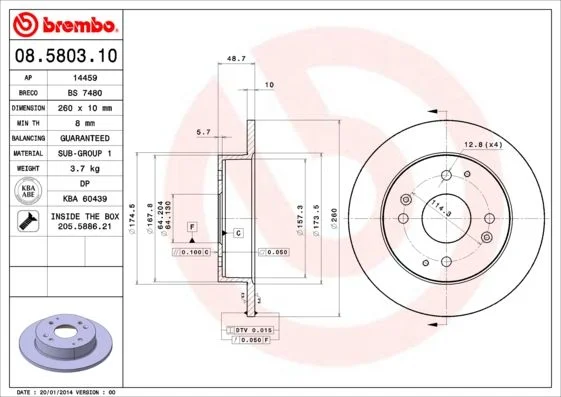 Brake Disc BREMBO 08.5803.10
