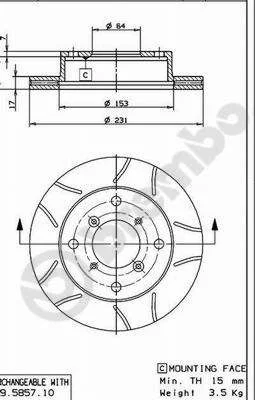 Brake Disc BREMBO 09.5857.75