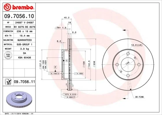 Brake Disc BREMBO 09.7056.11