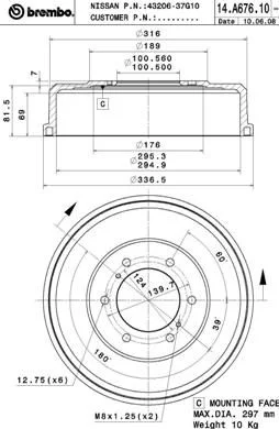 Zavorni boben BREMBO 14.A676.10