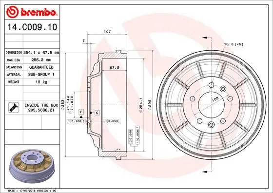 Zavorni boben BREMBO 14.C009.10