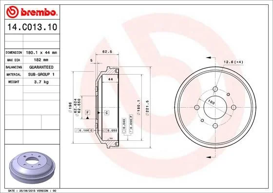 Zavorni boben BREMBO 14.C013.10