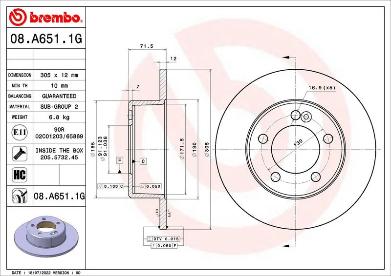 Komplet za zavore, kolutna zavora BREMBO KT 10 037