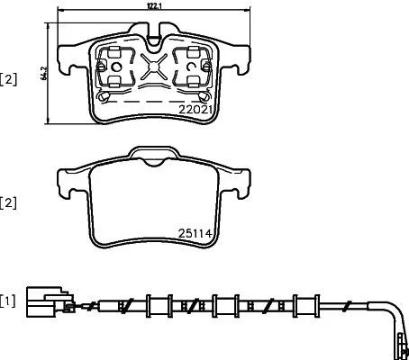 Komplet zavornih oblog, kolutna zavora BREMBO P 36 034