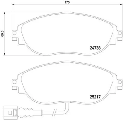Komplet zavornih oblog, kolutna zavora BREMBO P 85 131X