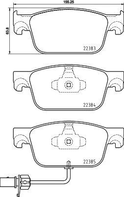 Komplet zavornih oblog, kolutna zavora BREMBO P 85 153X