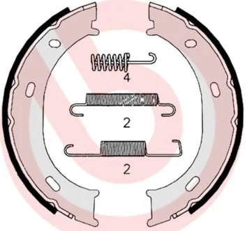 Komplet zavornih čeljusti, parkirna zavora BREMBO S 50 510