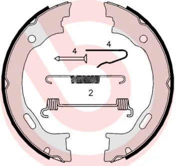 Komplet zavornih čeljusti, parkirna zavora BREMBO S 50 515