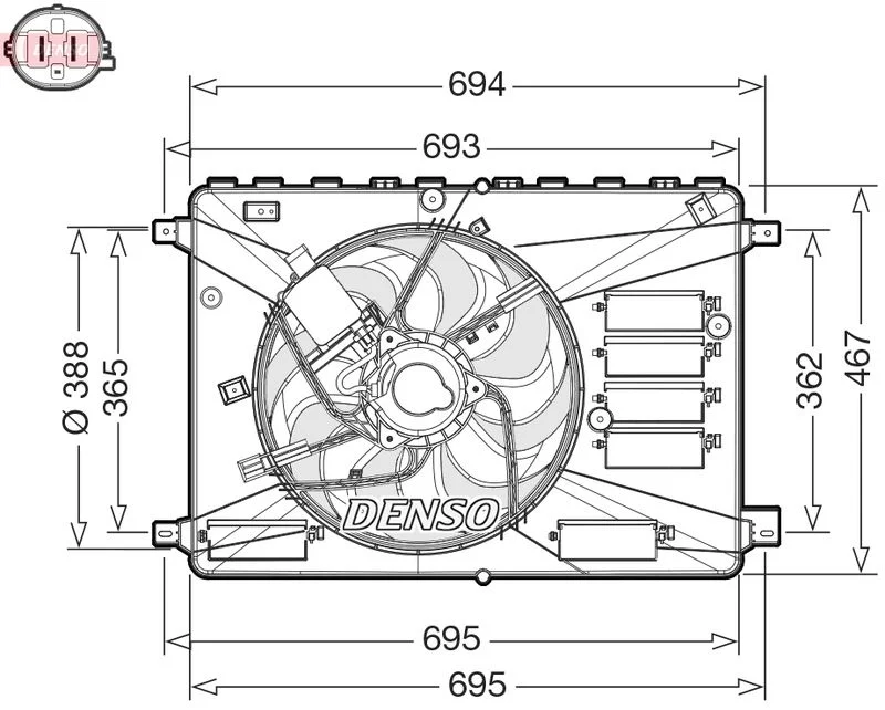 Ventilator, hlajenje motorja DENSO DER10010