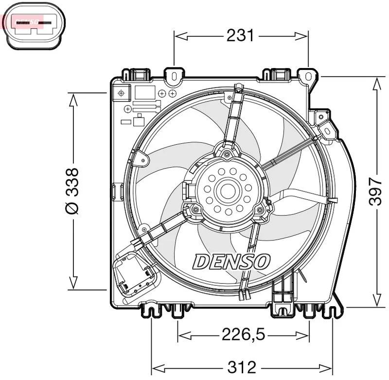 Ventilator, hlajenje motorja DENSO DER46002
