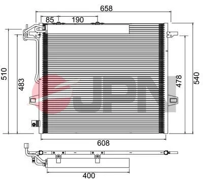 Kondenzator, klimatska naprava JPN 60C9103-JPN