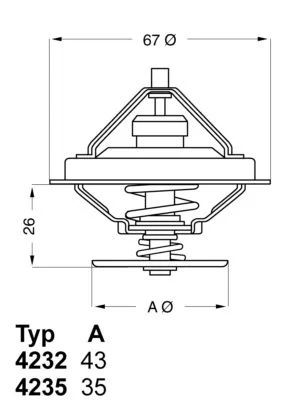 Thermostat, coolant BorgWarner (Wahler) 4235.80D